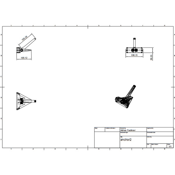 2026 Sailwell UK 3D-printet Letvægtsanker Ancdru001